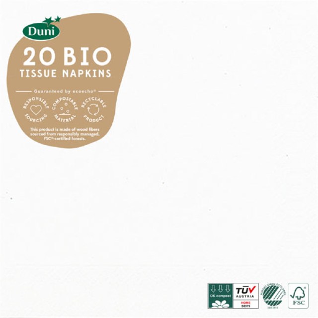 DUNI Servítka 3vrstvové 40 × 40 cm ľadová biela [20 ks]_2