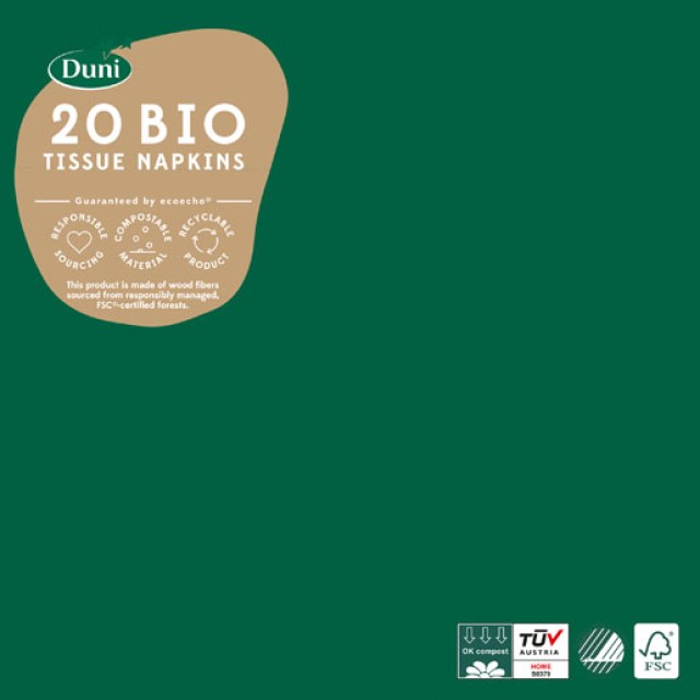 DUNI Servítka 3vrstvové 33 × 33 cm tmavozelená [20 ks]_2