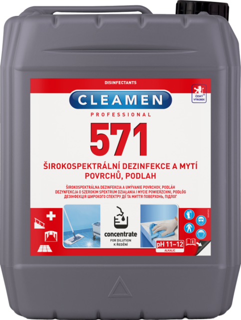 CLEAMEN 571 concentrate širokospektrálna dezinfekcia a umývanie povrchov, podláh 5 l_2