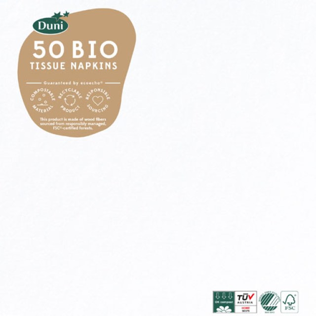 DUNI Servítka srp 3vrstvové 40 cm biela [50 ks]_2
