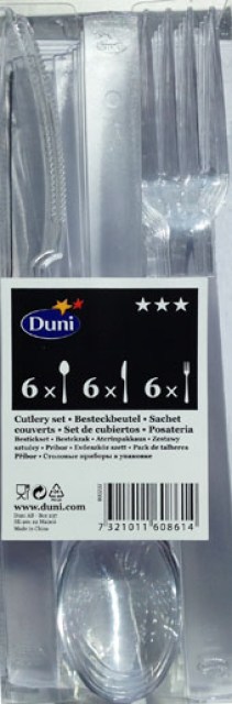DUNI Cutlery pack clear ps 3/1 transparentná [18 ks]_2