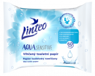 Toaletný vlhčený papier Linteo, 60ks, Aqua Sensitive, modré _1