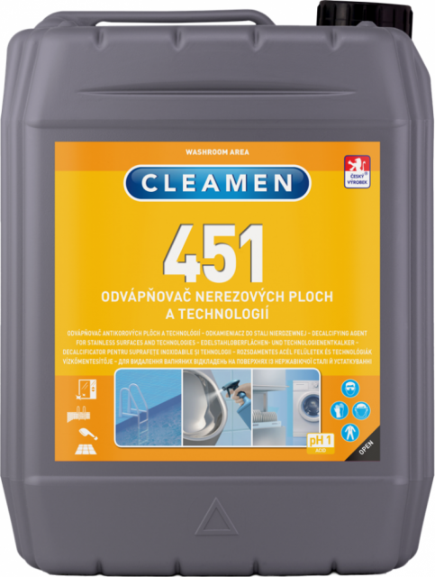 CLEAMEN 451-6KG gelový odvápňovač nerezových plôch a technologií 6kg_3