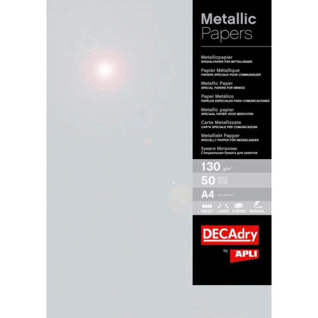 Metalický papier APLI A4 strieborná 130g 50 hárkov_1