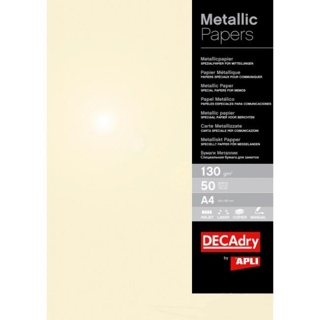 Metalický papier APLI A4 šampanské 130g 50 hárkov_1