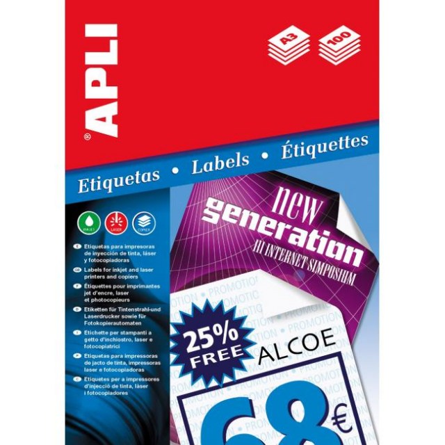 Etikety univerzálne 297x420mm Agipa A3 100 hárkov_1