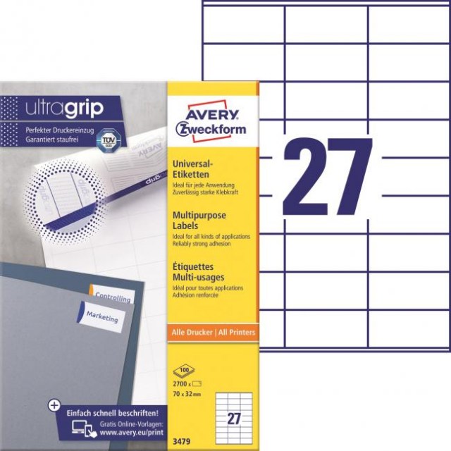 Etikety univerzálne 70x31mm Agipa A4 100 hárkov_1