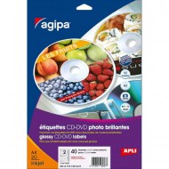 Etikety univerzálne na CD/DVD priemer 114mm Agipa 100 hárkov_1