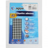 Etikety kruhové 8mm Agipa A5 čierne_1