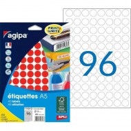 Etikety kruhové 15mm Agipa A5 červené_1