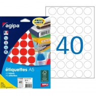 Etikety kruhové 24mm Agipa A5 červené_1