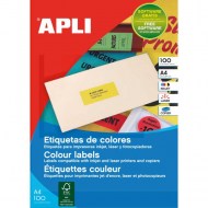 Etikety farebné 70x31mm APLI A4 100 hárkov fluo červené_1