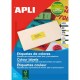 Etikety farebné 70x31mm APLI A4 100 hárkov žlté_1