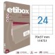 Etikety univerzálne 70x37mm Etibox A4 100 hárkov_1
