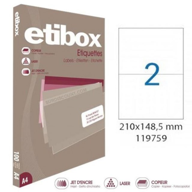 Etikety univerzálne 210x148,5mm Etibox A4 100 hárkov_1