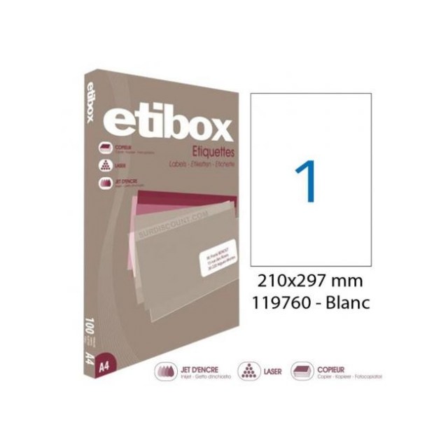 Etikety univerzálne 210x297mm Etibox A4 100 hárkov_1