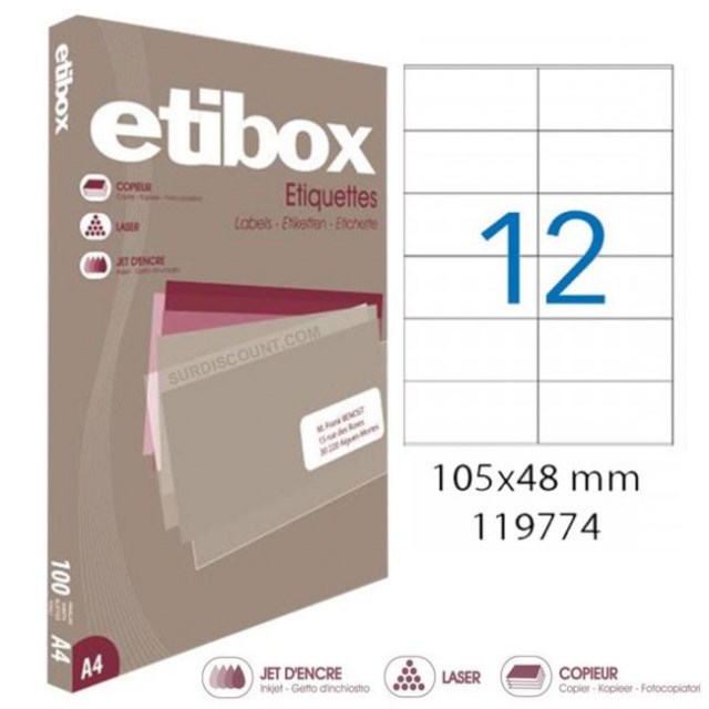 Etikety univerzálne 105x48mm Etibox A4 100 hárkov_1