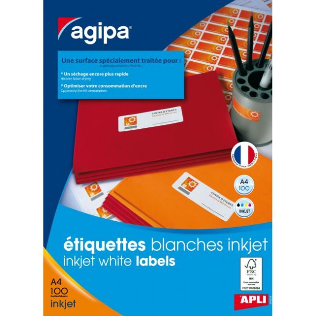 Etikety inkjet 63,5x33,9mm Agipa A4 100 hárkov_1
