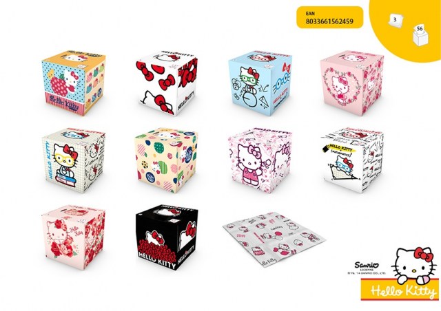 Papierové vreckovky v krabici s potlačou - HELLO KITTY_1