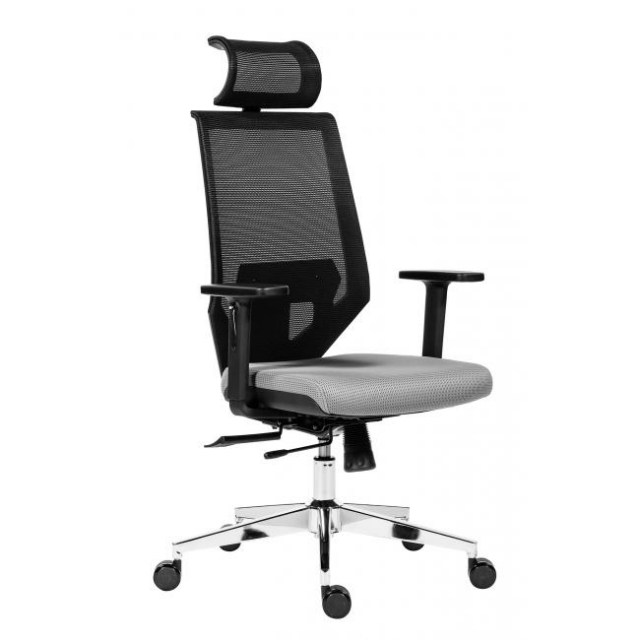 Kancelárska stolička Edge Net čierna so sivým sedákom_1