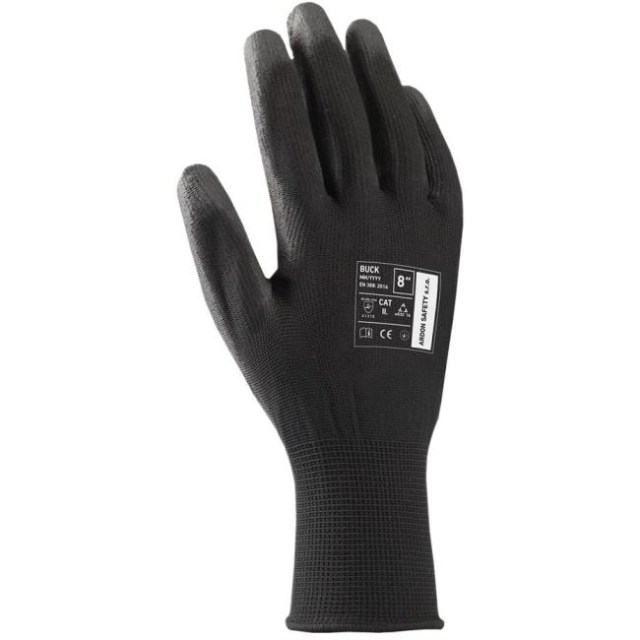 Rukavice polyester, polomáčané BUCK čierne veľ. 11/XXL_1