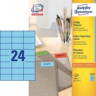 Etikety farebné 70x37mm Avery A4 100 hárkov modré_1