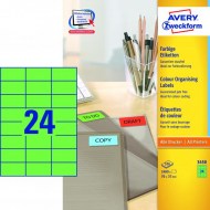 Etikety farebné 70x37mm Avery A4 100 hárkov zelené_1