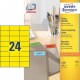 Etikety farebné 70x37mm Avery A4 100 hárkov žlté_1