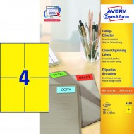 Etikety farebné 105x148mm Avery A4 100 hárkov žlté_1