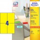Etikety farebné 105x148mm Avery A4 100 hárkov žlté_1