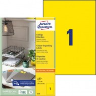 Etikety farebné 210x297mm Avery A4 100 hárkov žlté_1