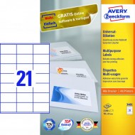 Etikety univerzálne 70x41mm Avery A4 100 hárkov_1