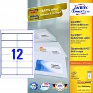 Etikety univerzálne 97x42,3mm Avery A4 100 hárkov