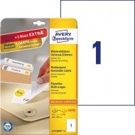 Etikety univerzálne odnímateľné 210x297mm Avery A4 25+5 hárkov_1