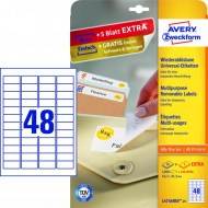 Etikety univerzálne odnímateľné 45,7x21,2mm Avery A4 25+5 hárkov_1