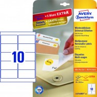 Etikety univerzálne odnímateľné 96x50,8mm Avery A4 25+5 hárkov_1