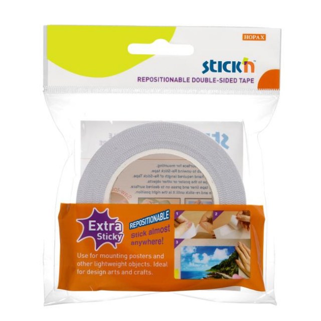 Lepiaca páska Stickn Hopax 12 mm x 12 m obojstranná odnímateľná_1