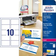 Vizitky 85x54mm Avery A4 saténová úprava ultra biele 220g_1