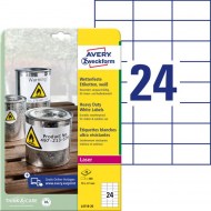 Etikety polyesterové 70x37mm Avery A4 biele 20 hárkov_1