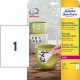Etikety polyesterové 210x297mm Avery A4 biele odnímateľné 20 hárkov_1