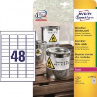 Etikety polyesterové 45,7x21,2mm Avery A4 biele 20 hárkov_1