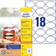 Etikety oválne 63,5x42,3mm Avery 10 hárkov biele_1