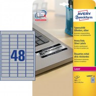 Etikety polyesterové 45,7x21,2mm Avery A4 strieborné 20 hárkov_1