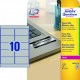 Etikety polyesterové 96x50,8mm Avery A4 strieborné 20 hárkov_1