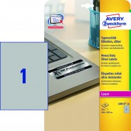 Etikety polyesterové 210x297mm Avery A4 strieborné 20 hárkov_1