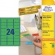 Etikety Avery odnímateľné 63,5x33,9 mm, zelené_1