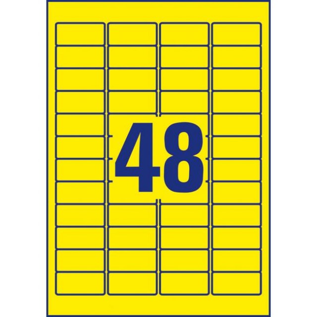 Etikety Avery odnímateľné 45,7x21,2 mm, žlté_1