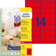 Etikety Avery odnímateľné 99,1x38,1 mm neónové červené_1