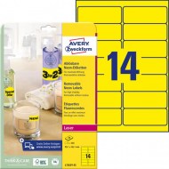 Etikety Avery odnímateľné 99,1x38,1 mm neónové žlté_1