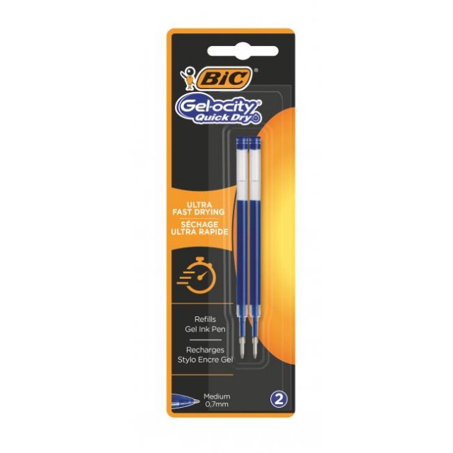 Náhradná náplň do gélového rollera BIC Gelocity QUICKDRY Modrá 2ks_1